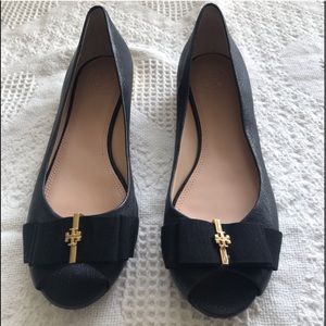 Black Open Toe Shoes by Tory Burch. 8.5